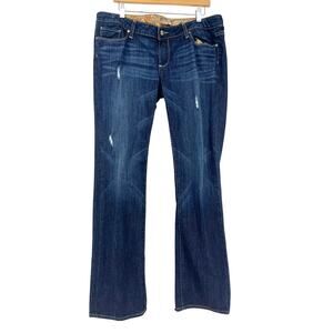 Paige Blue Jimmy Jimmy Maternity Jeans 31 Distressed Straight Floral Lining